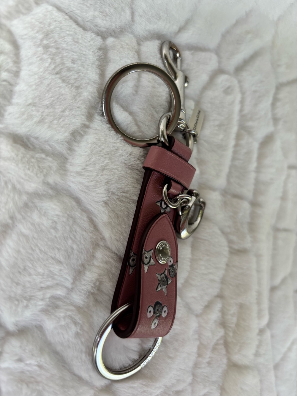 Coach Trigger Snap Bag Charm With Star Print - Picture 4 of 9